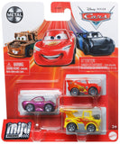 Disney Cars Mini Racers - Holley Shiftwell / McQueen Racing Wheels / Hot Rod Mater