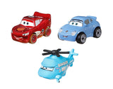 Disney Cars Mini Racers - Dirty Radiator Springs Lightning McQueen / Rotor Supersky / Sally