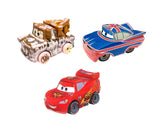 Disney Cars Mini Racers - Soapy Mater / Lightning McQueen with Racing Wheels / Union Jack Ramone